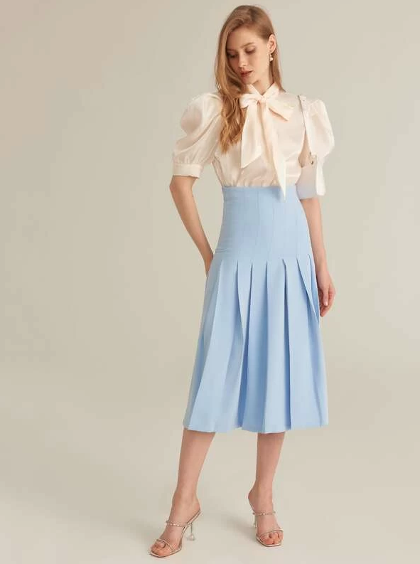 SHEIN تنورة مثني بلون موحد مع خصر عالي PREMIUM